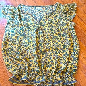 Max Studio floral boho short sleeve blouse